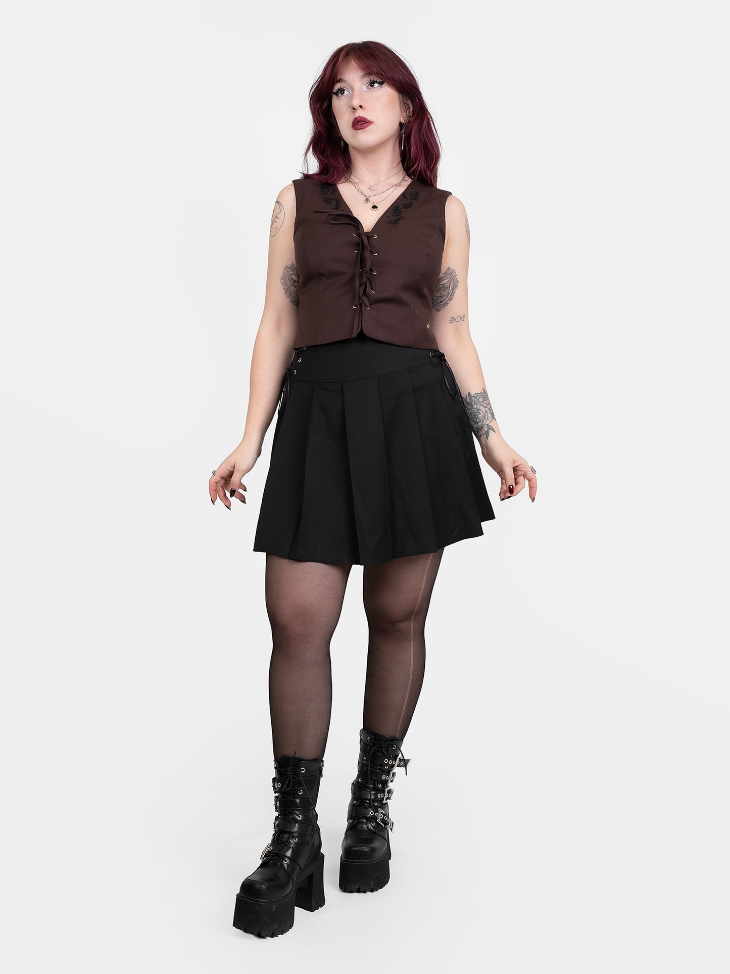 Plisowana spódnica z wiązaniem Veyra