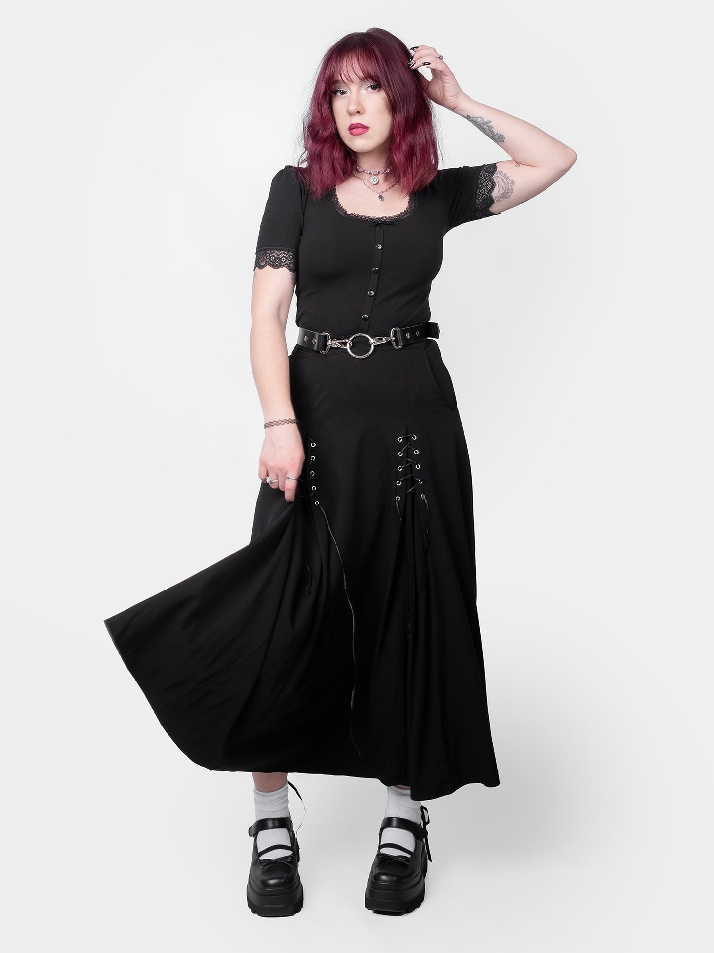 Lucretia Lace Up Maxi Skirt