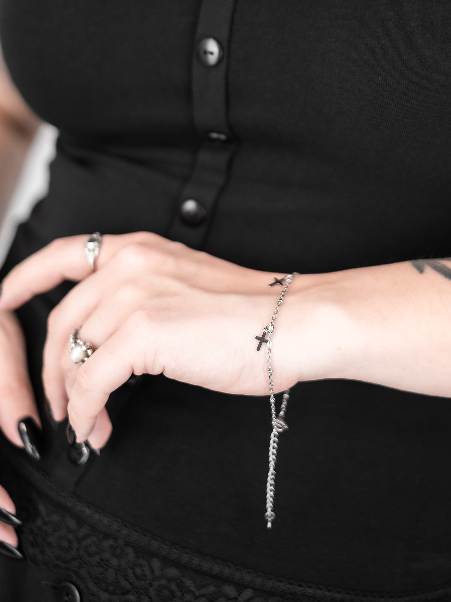 Entombed Cross Bracelet