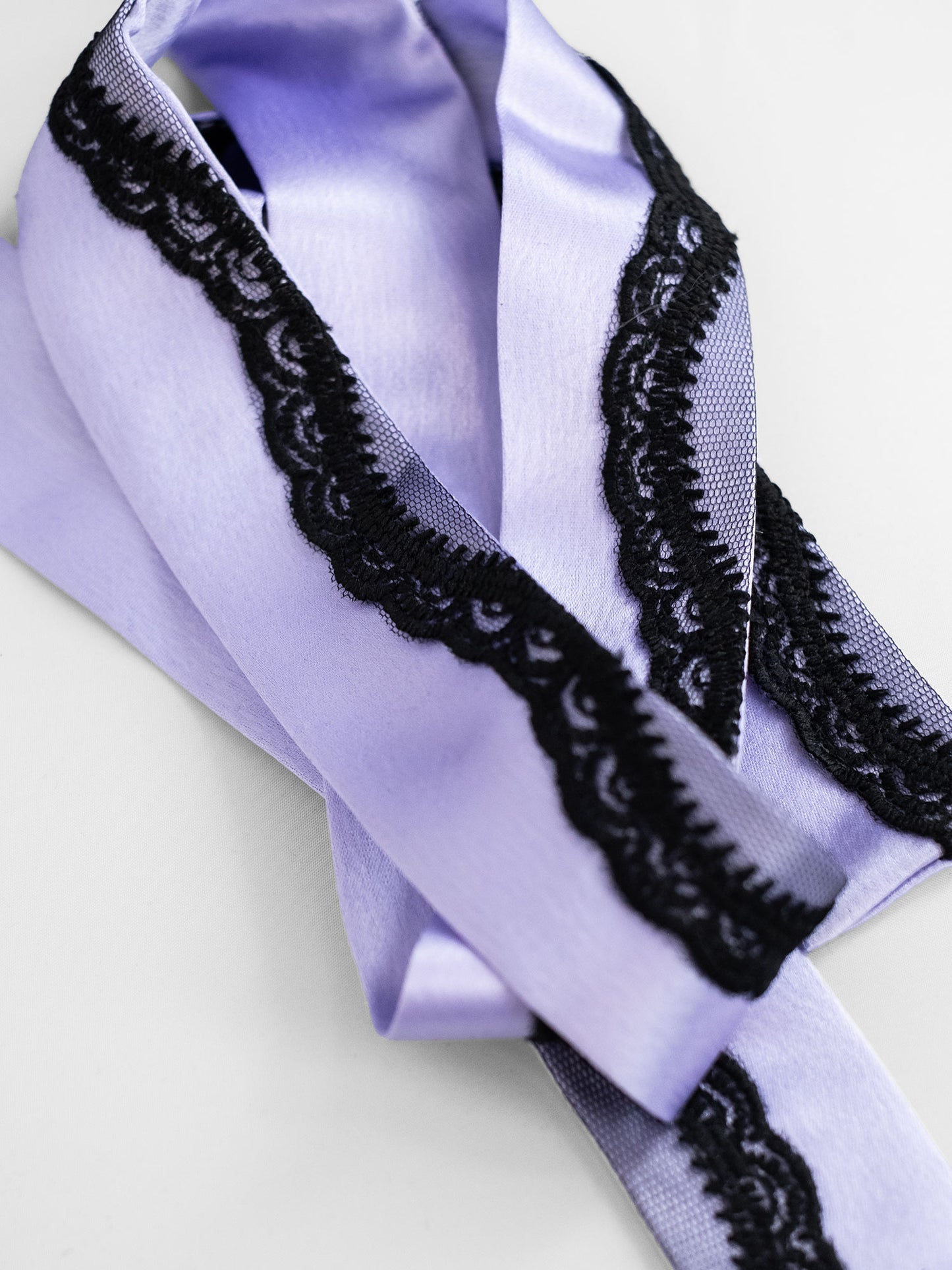 Lace Satin Violet Scarf