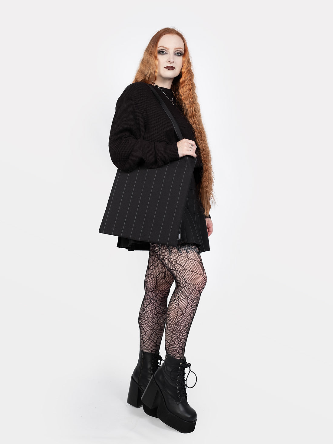 Torba z resztek materiału w prążek