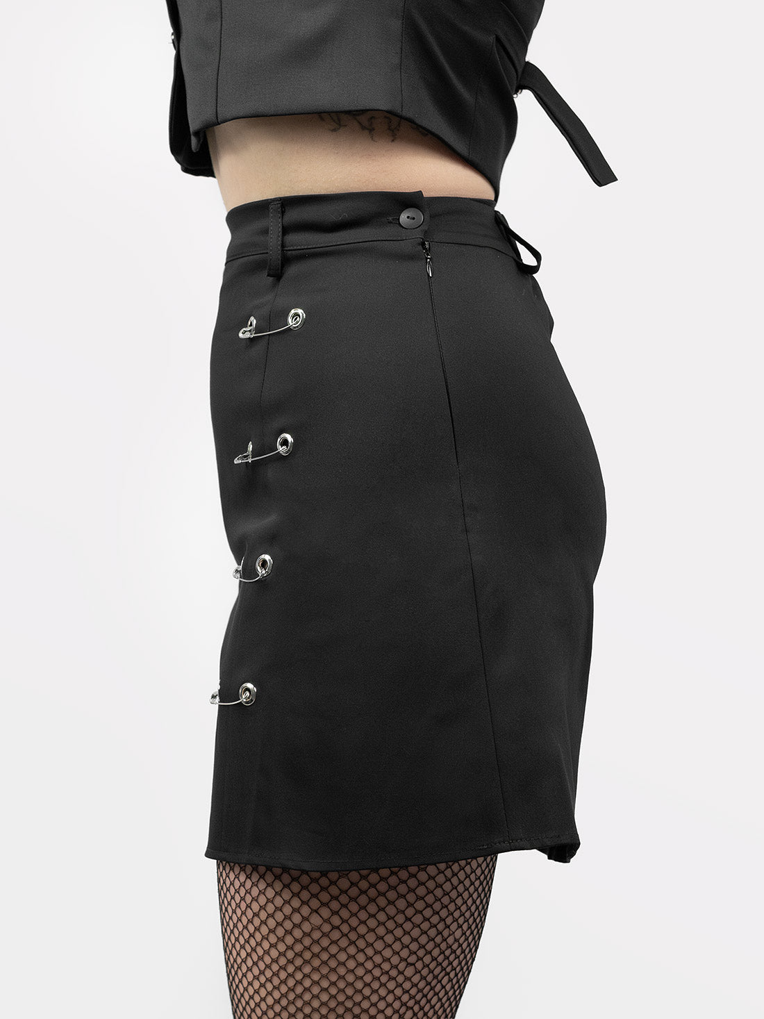 Courtney Safety Pin Mini Skirt