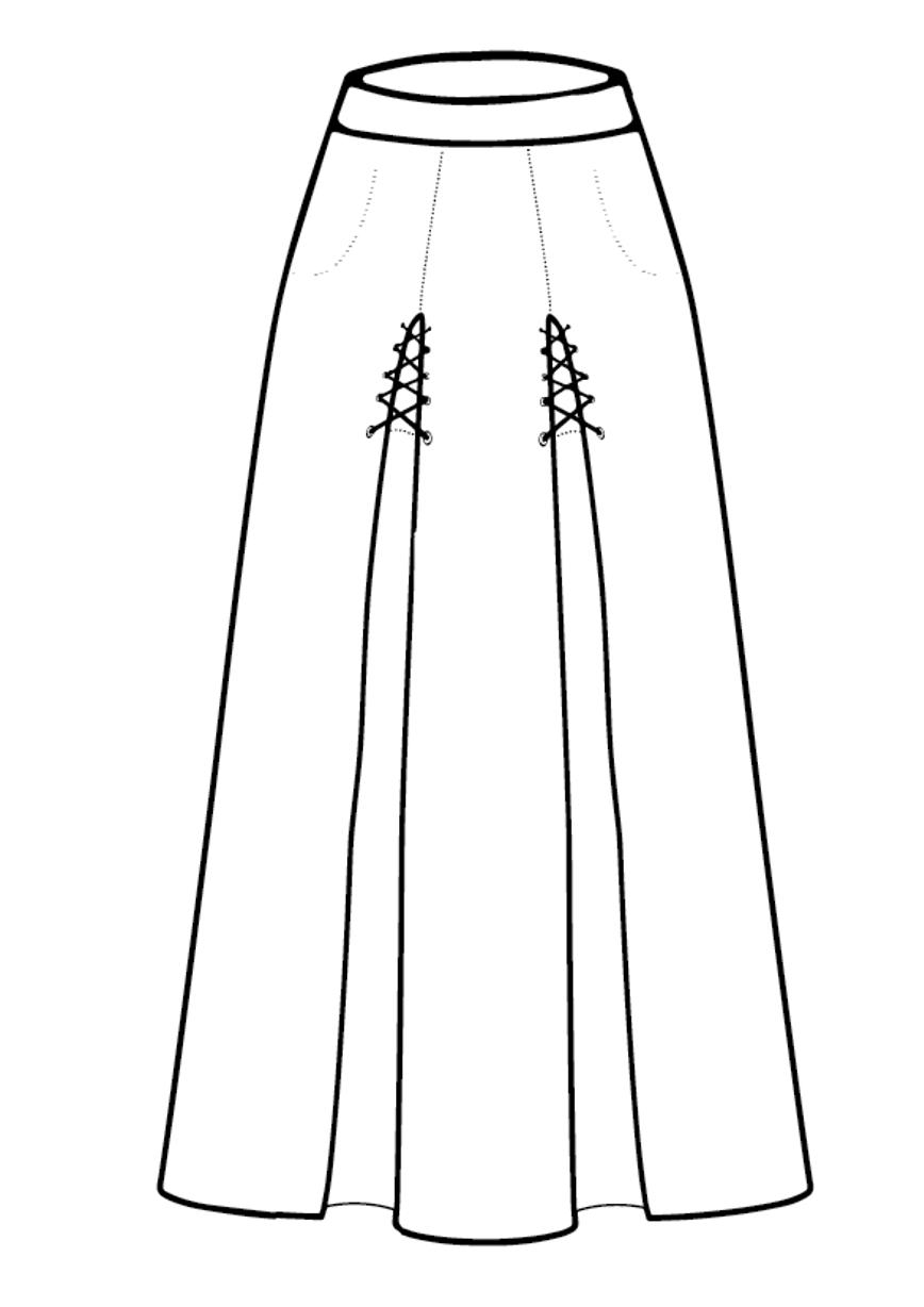 Żakardowa spódnica midi z wycięciami Eerie