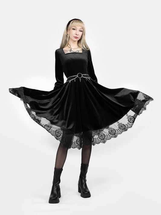Nyx Long Sleeve Velvet Dress