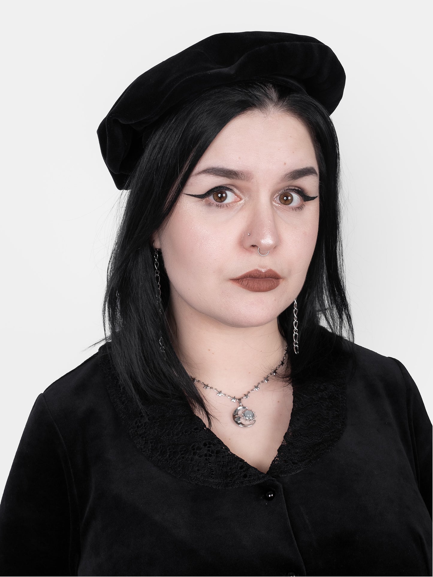 Beret z weluru bawełnianego