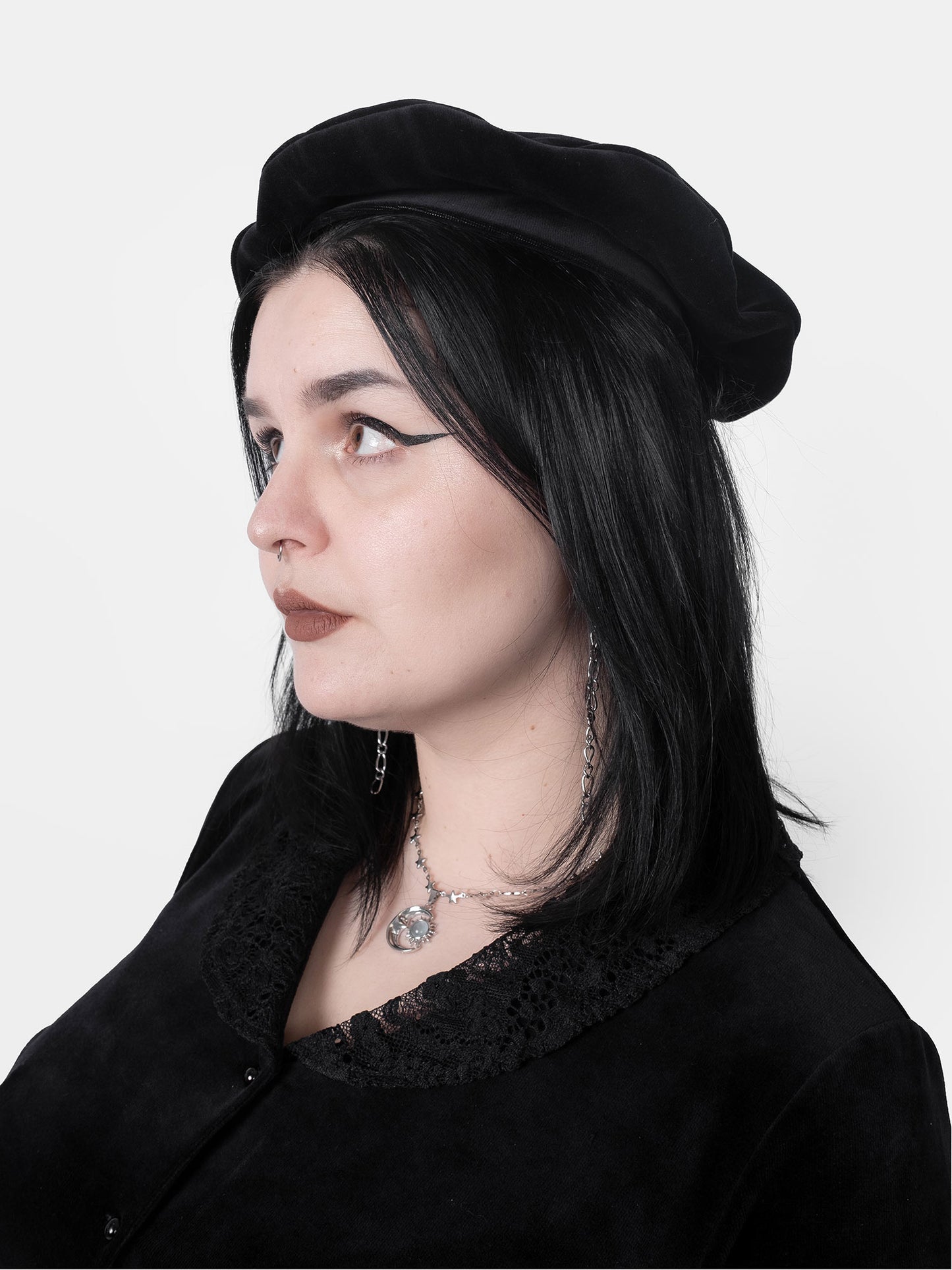 Beret z weluru bawełnianego