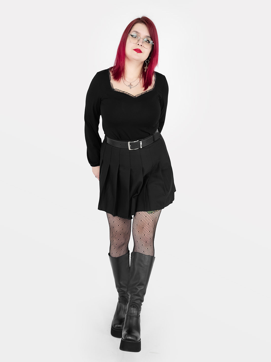 Black tennis skirt with belt loops