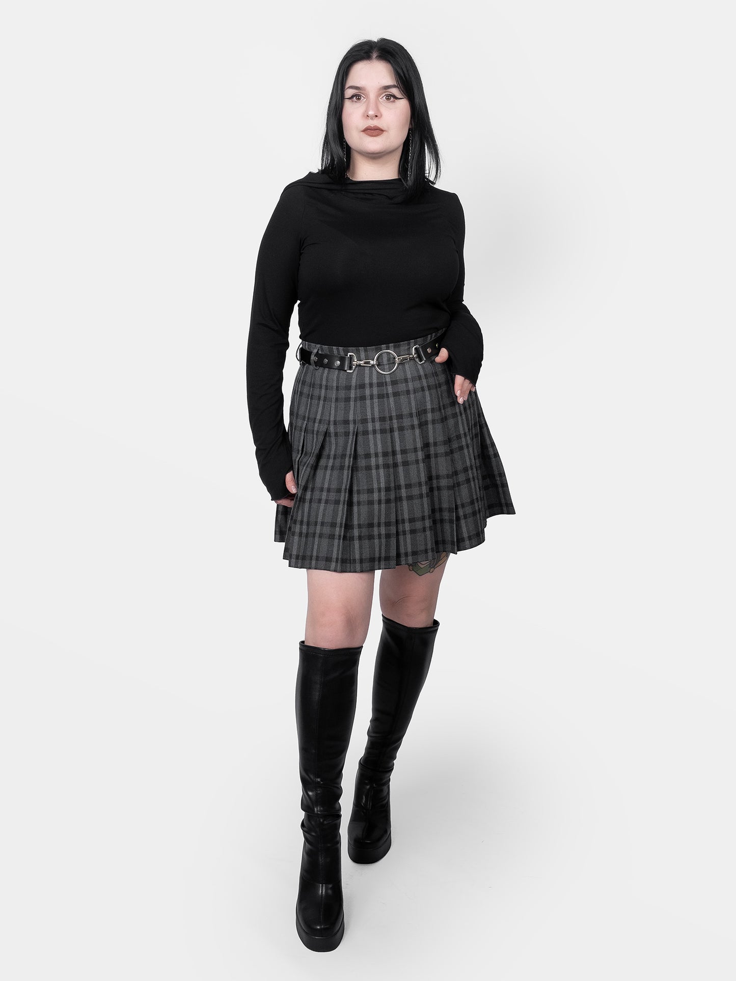 Tennis skirt w ciemnoszarą kratę