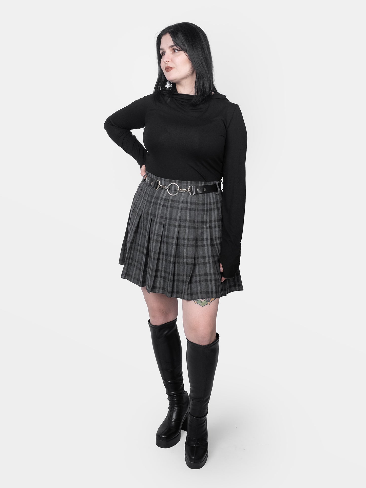 Tennis skirt w ciemnoszarą kratę