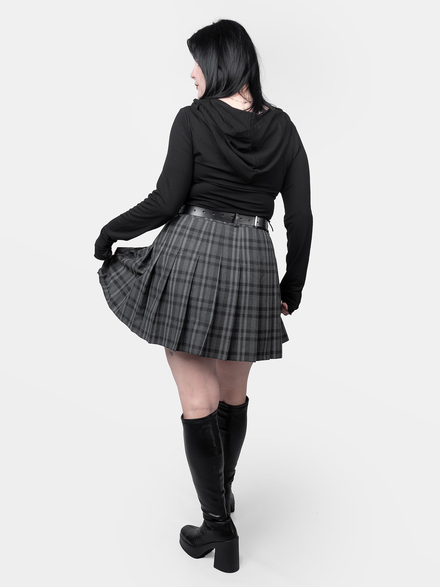 Tennis skirt w ciemnoszarą kratę