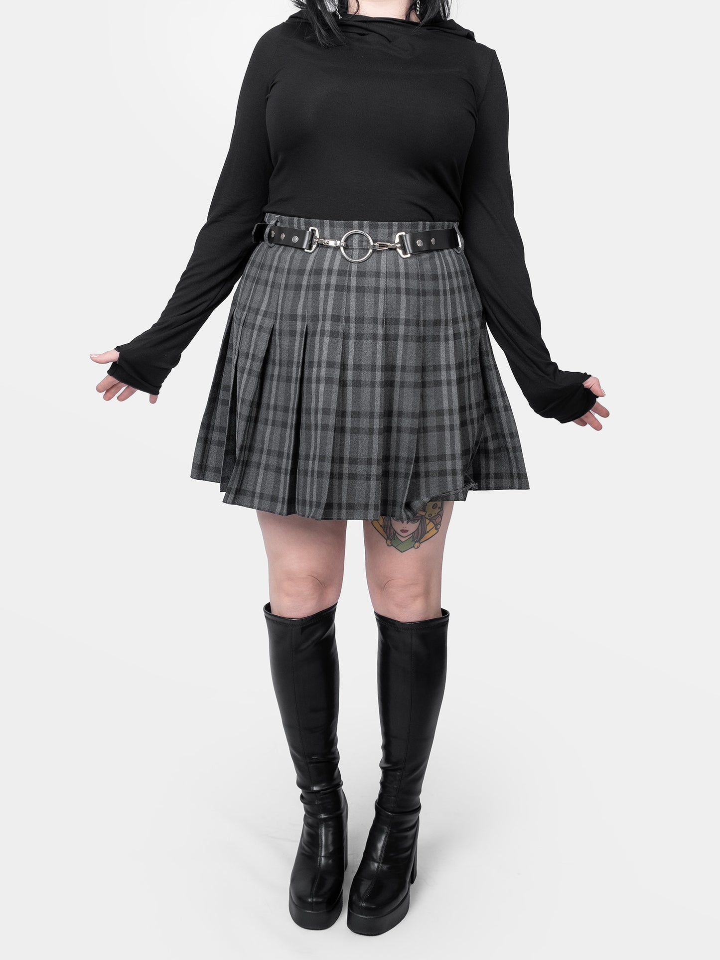 Tennis skirt w ciemnoszarą kratę