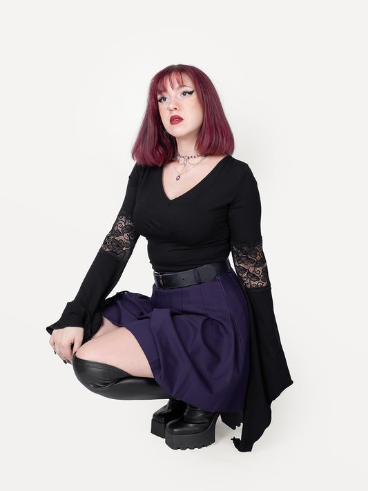 Purple tennis skirt with belt loops