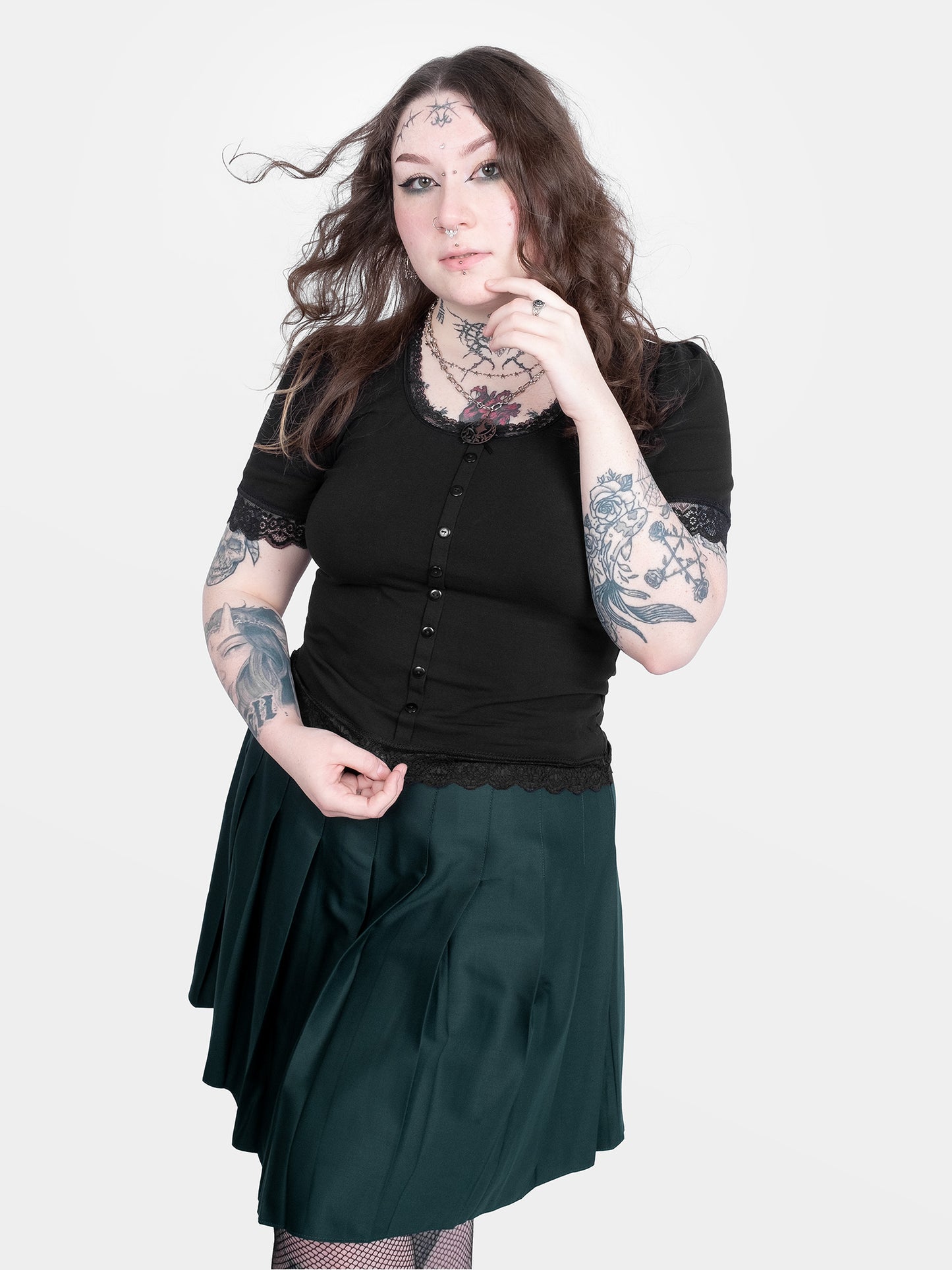 TALL Dark green tennis skirt