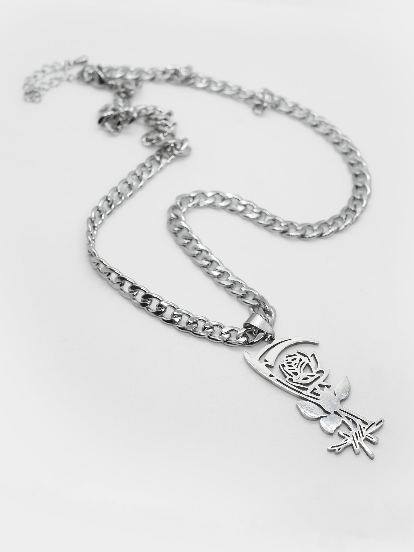 Thornblade Rose and Scythe Necklace