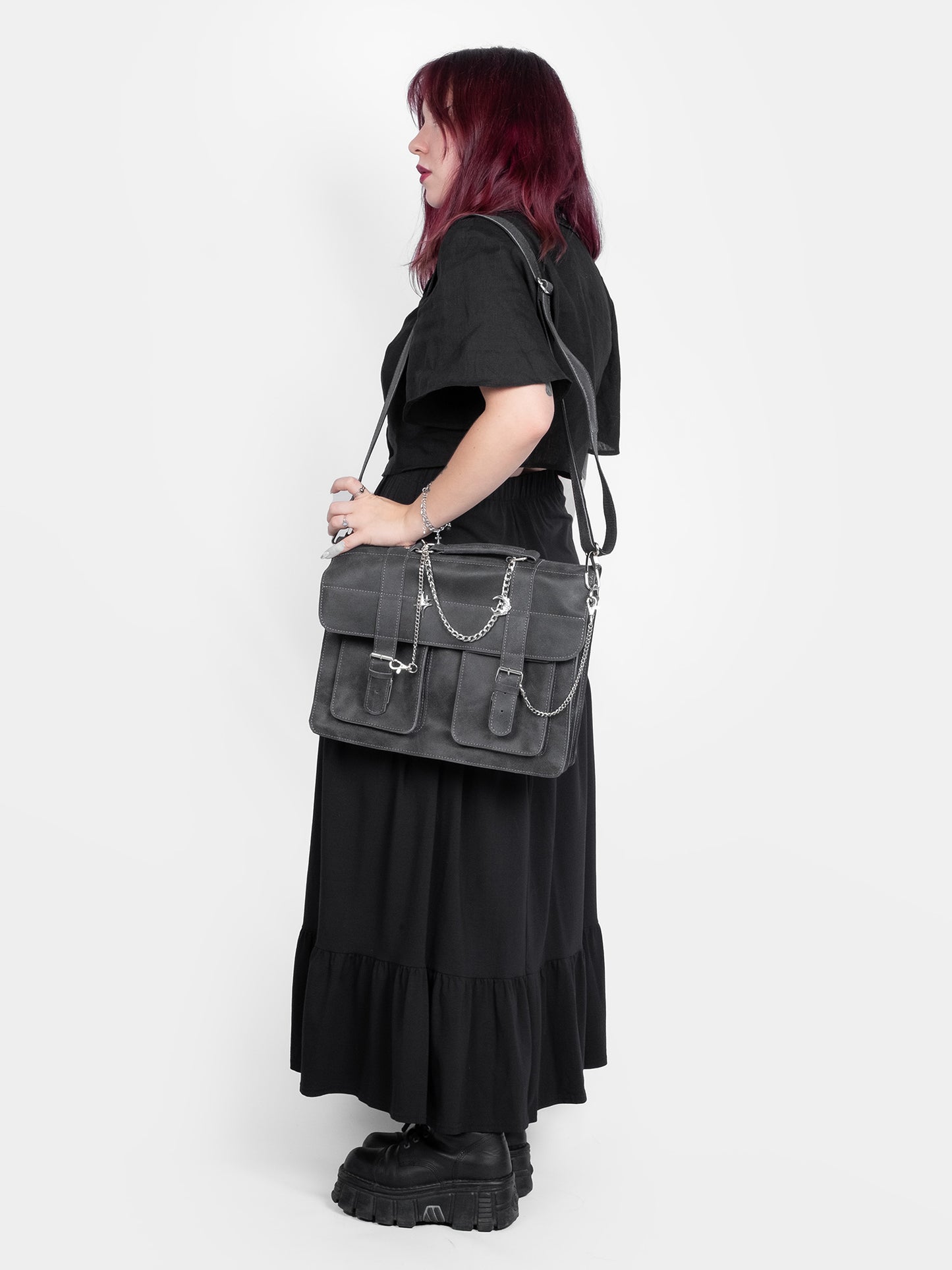 Ligeia Leather Messenger Bag