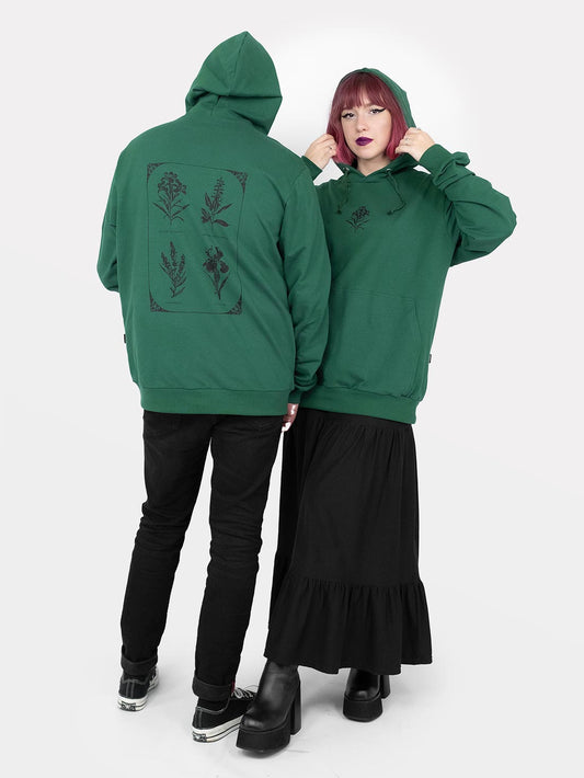 Green Herbarium Flower Sweatshirt