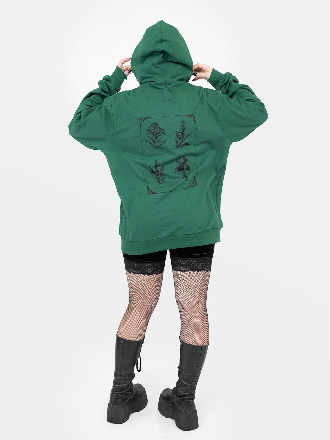 Green Herbarium Flower Sweatshirt