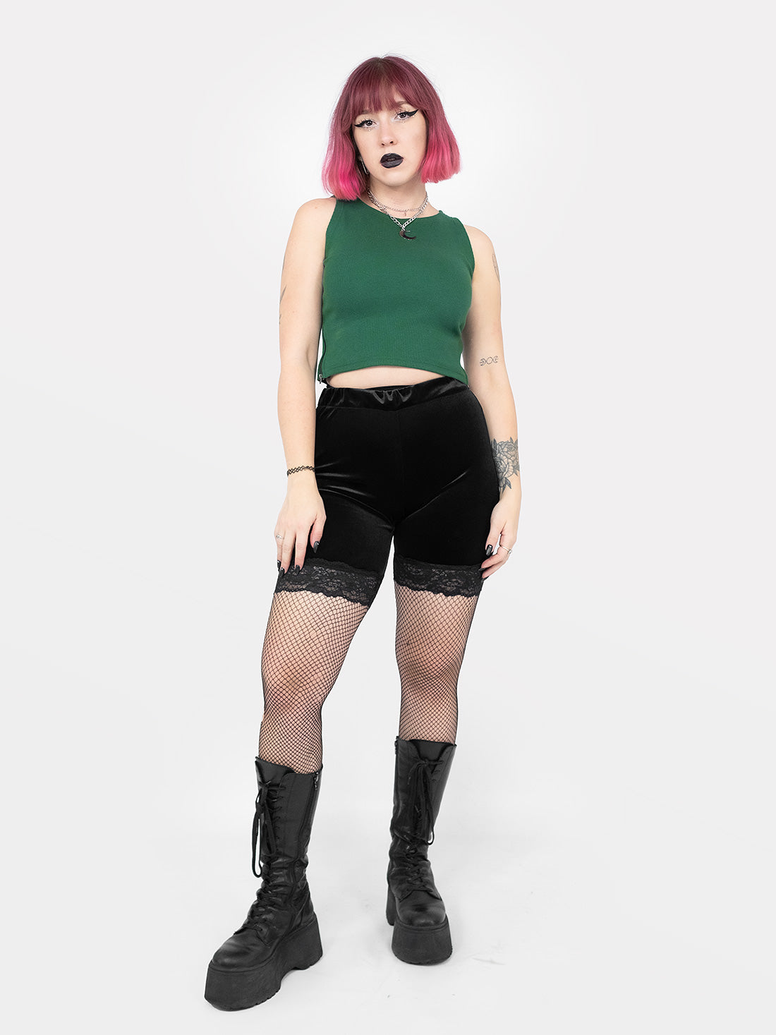 Zielona bokserka z suwakami Hartley