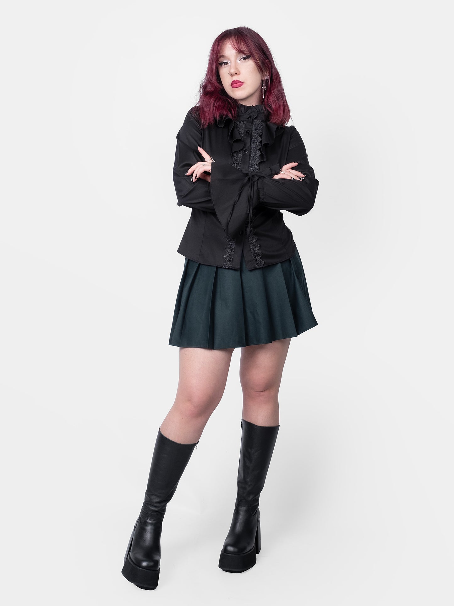 Dark green tennis skirt