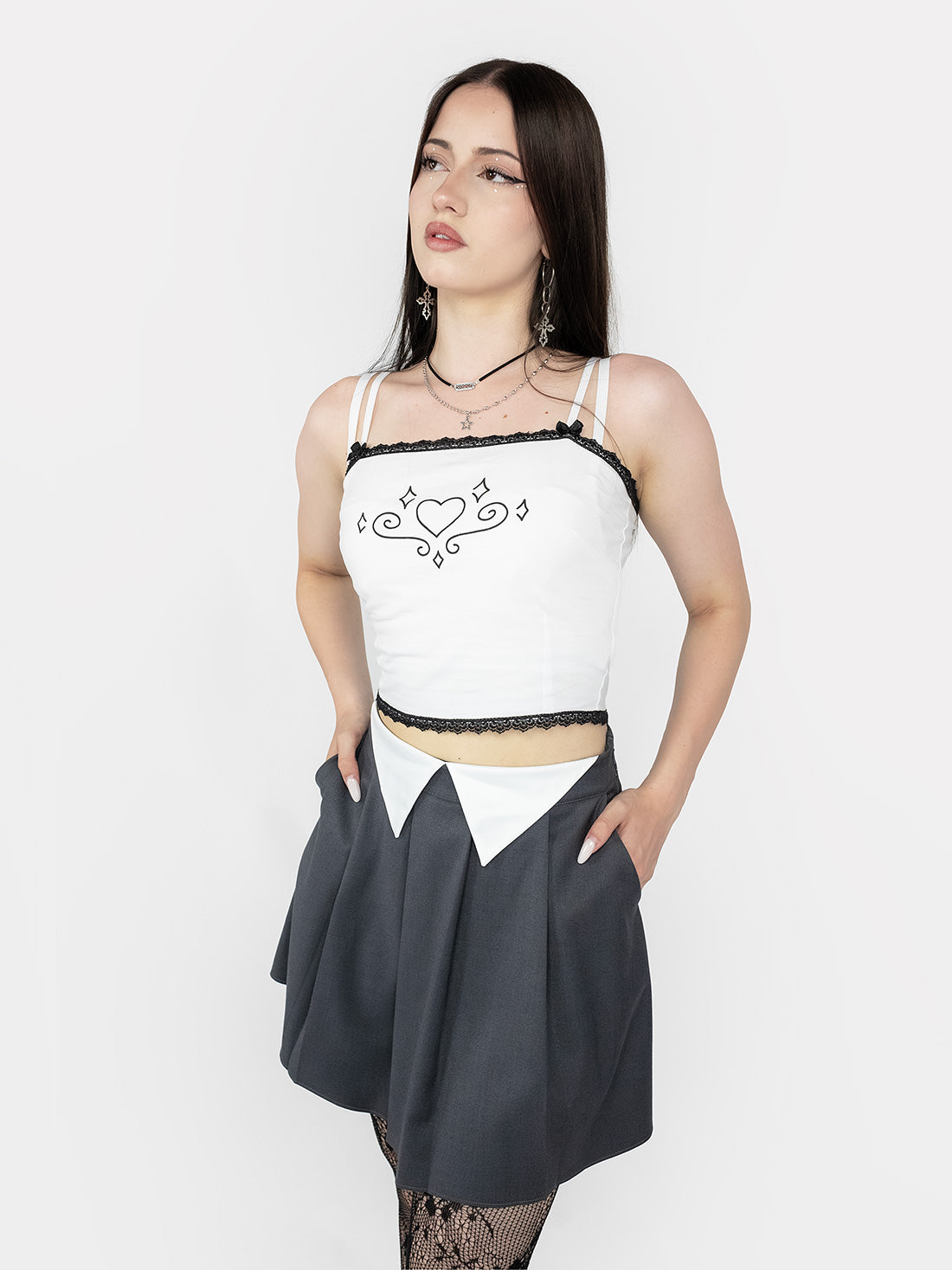 Gray skirt with pockets Ether