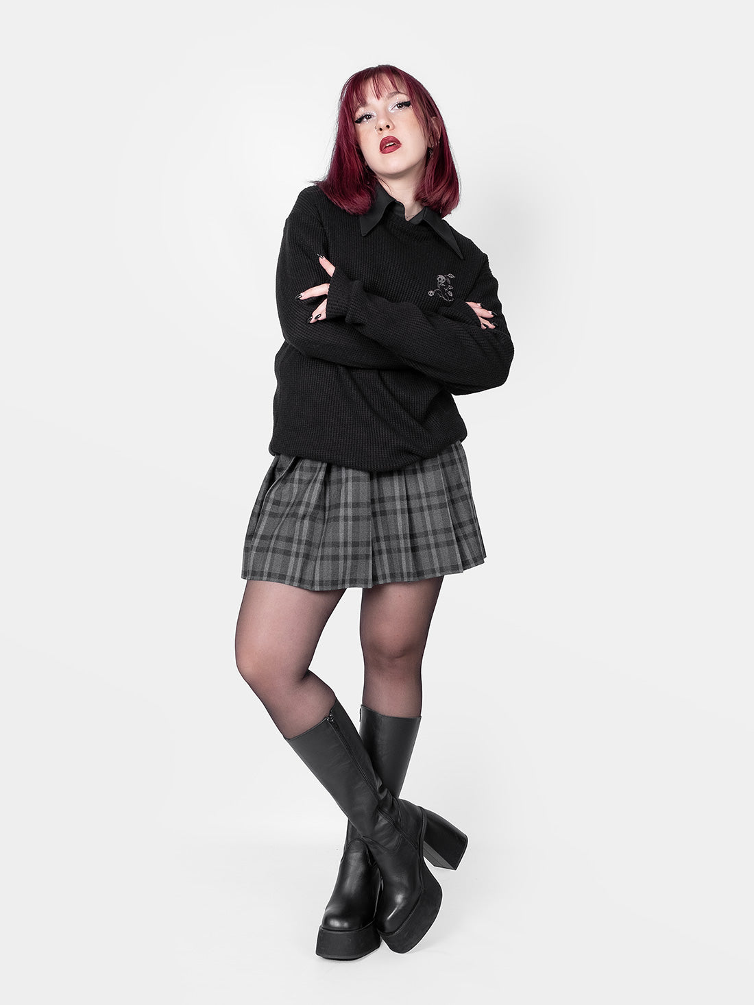 Tennis skirt w ciemnoszarą kratę