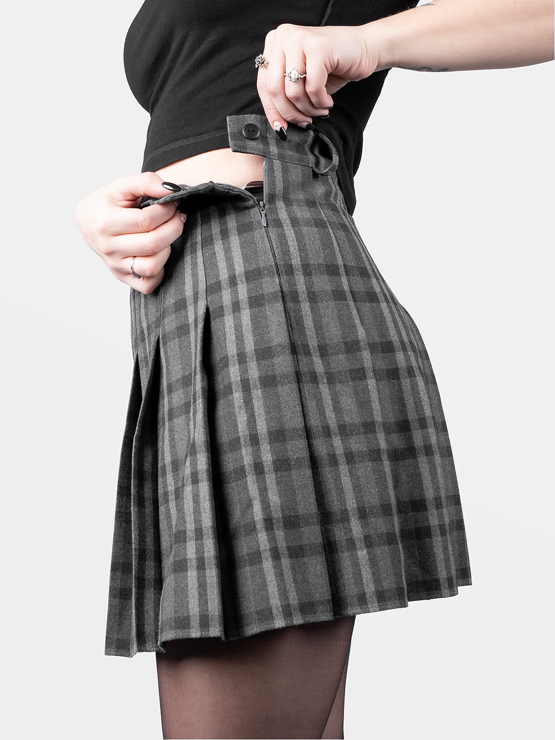Tennis skirt w ciemnoszarą kratę