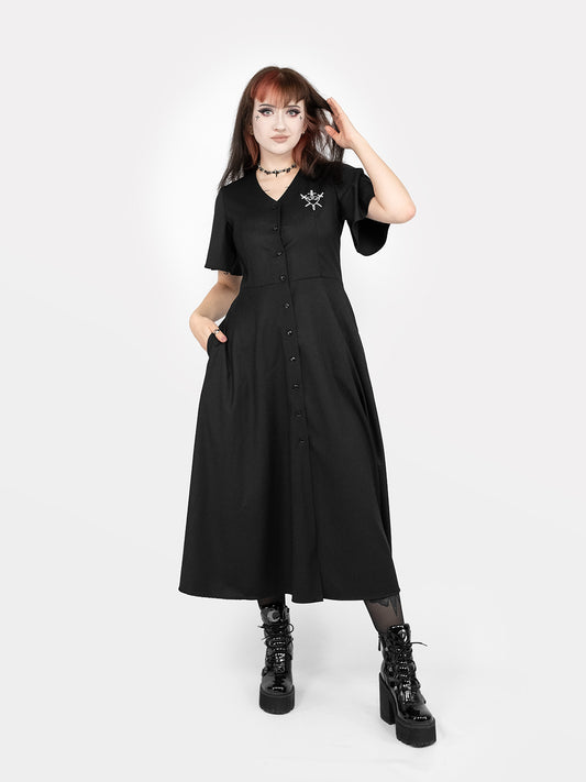 Moira Button Midaxi Dress