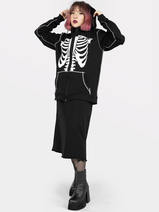 Undead organic cotton zip-up sweatshirt