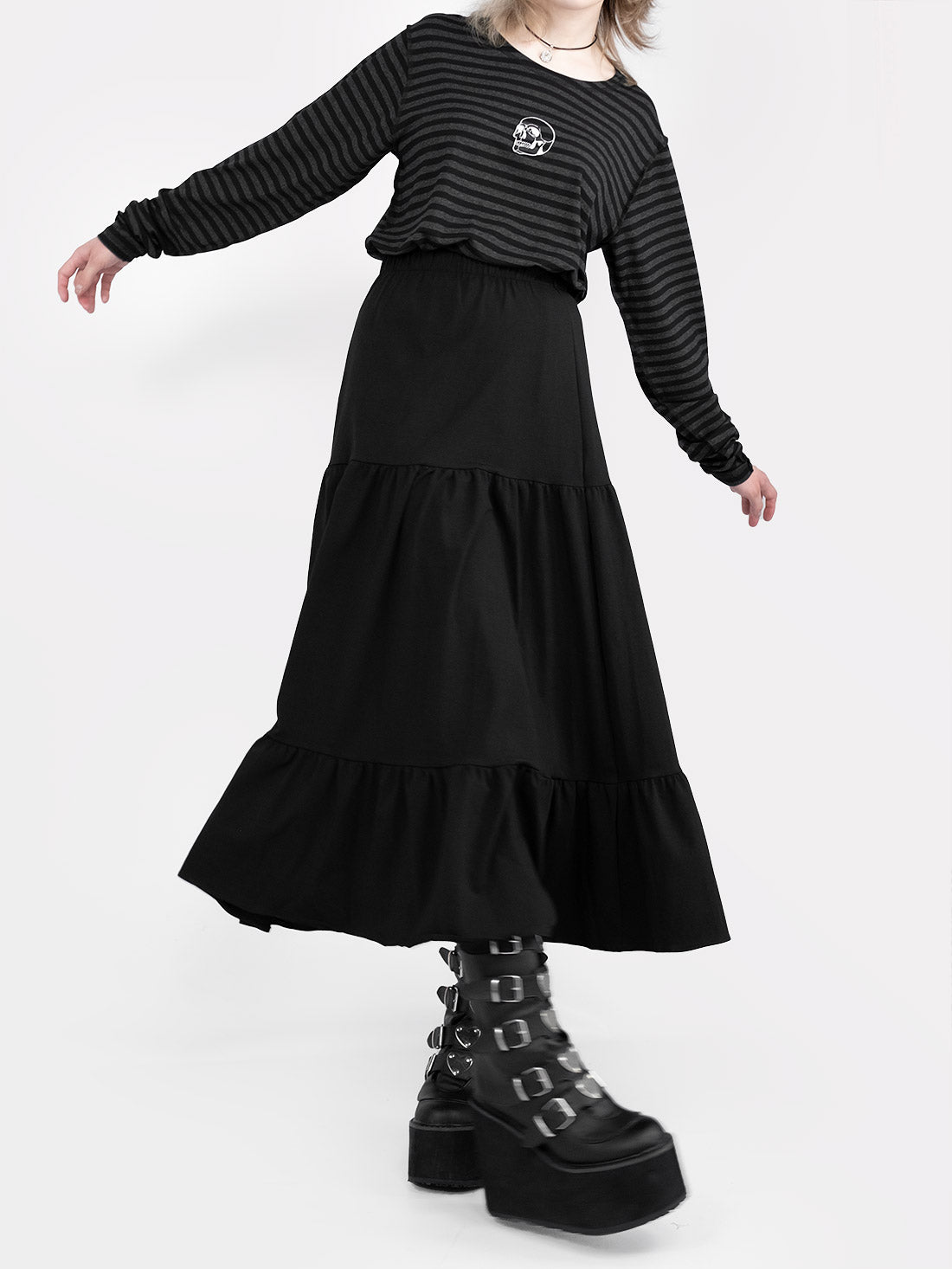 Spódnica midi z falbanami Oblivion