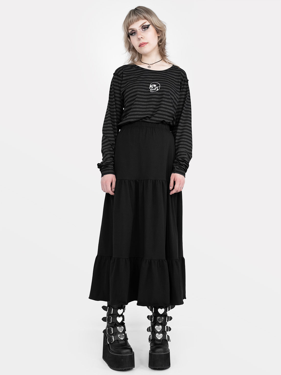 Spódnica midi z falbanami Oblivion