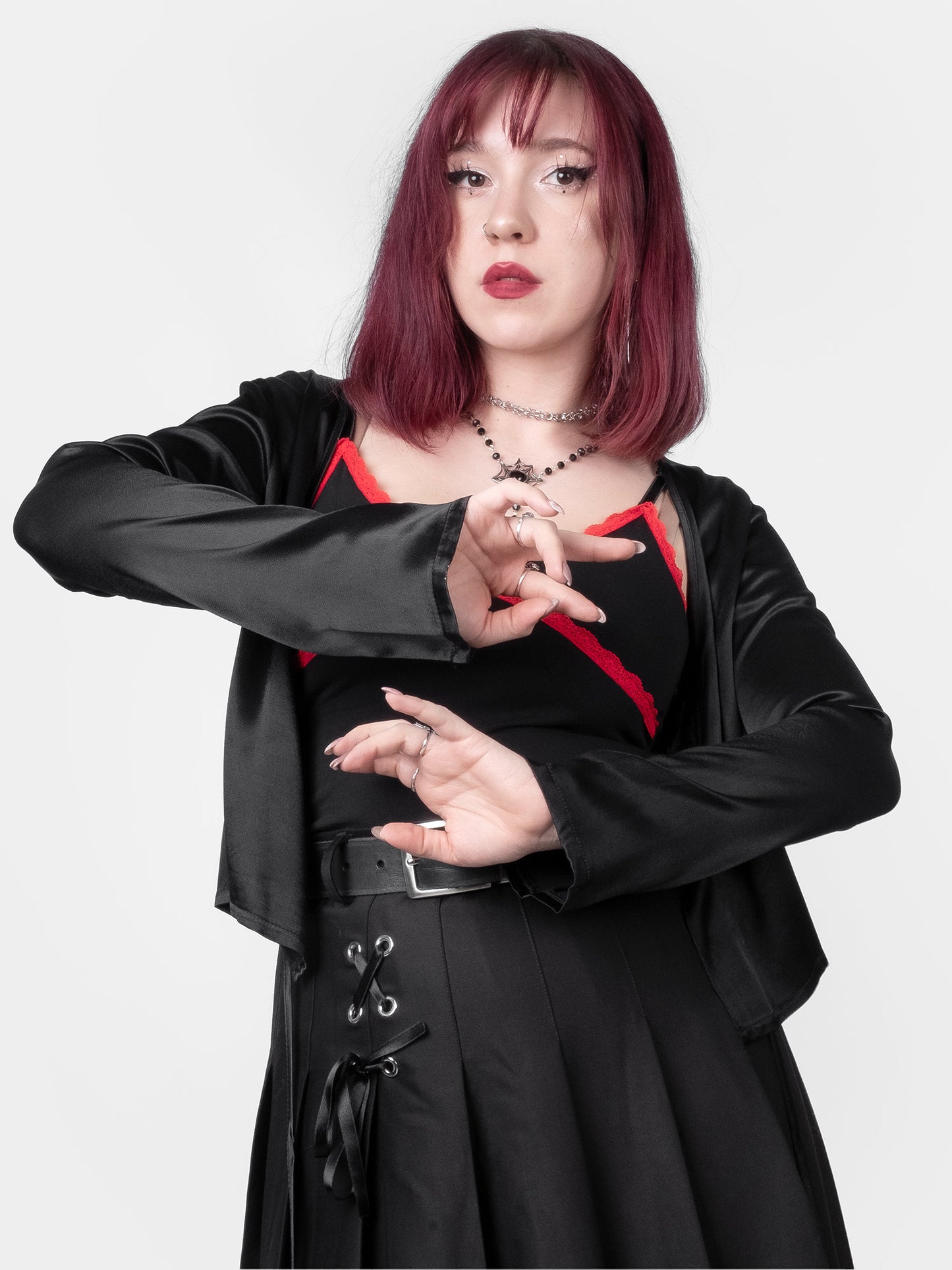 Mercy Satin Tie-Up Cardigan