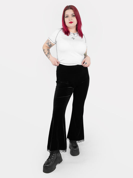 Velvet bell bottoms with lace Sempre