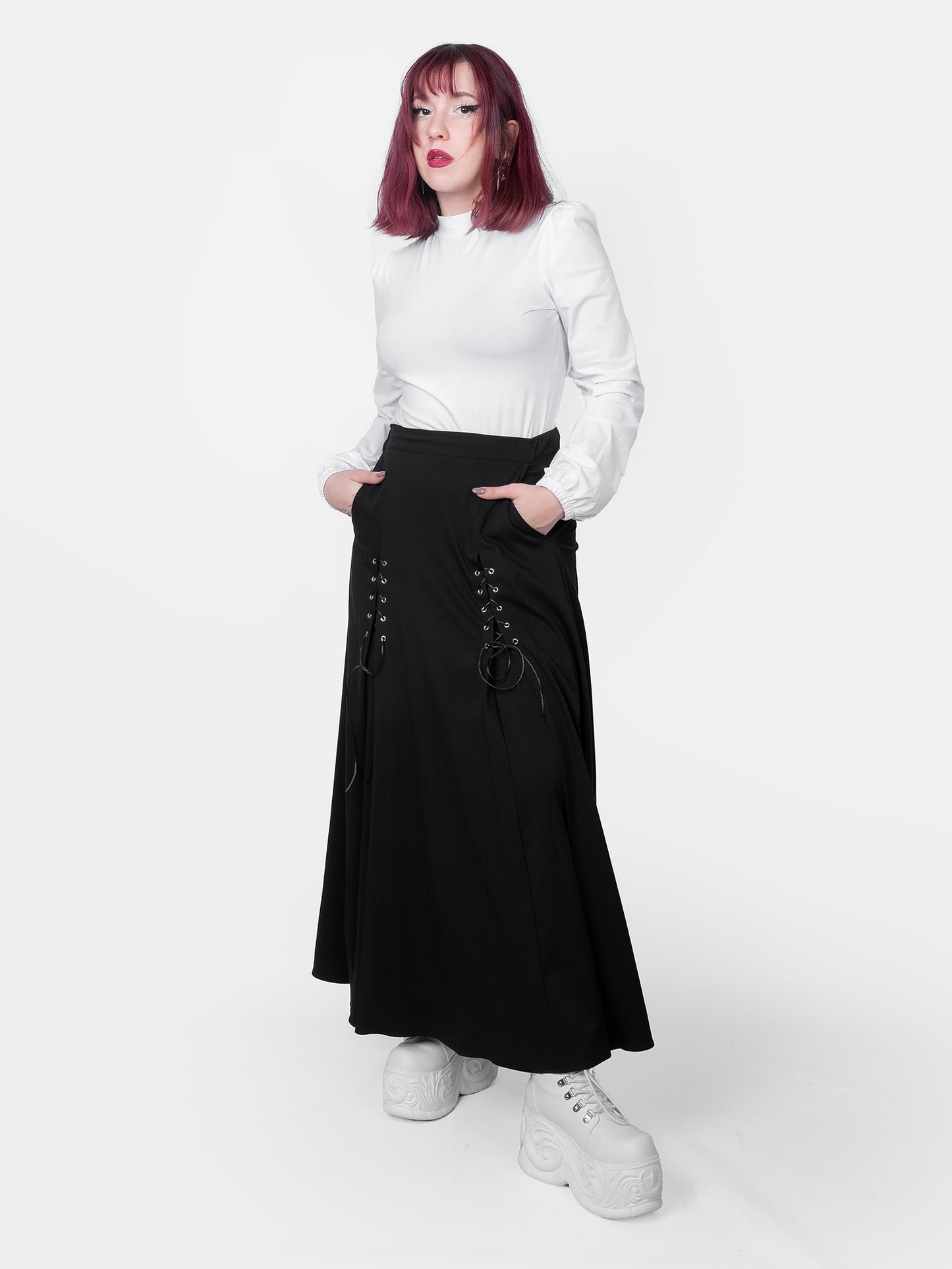 Zoeva White Puff Sleeve Turtleneck