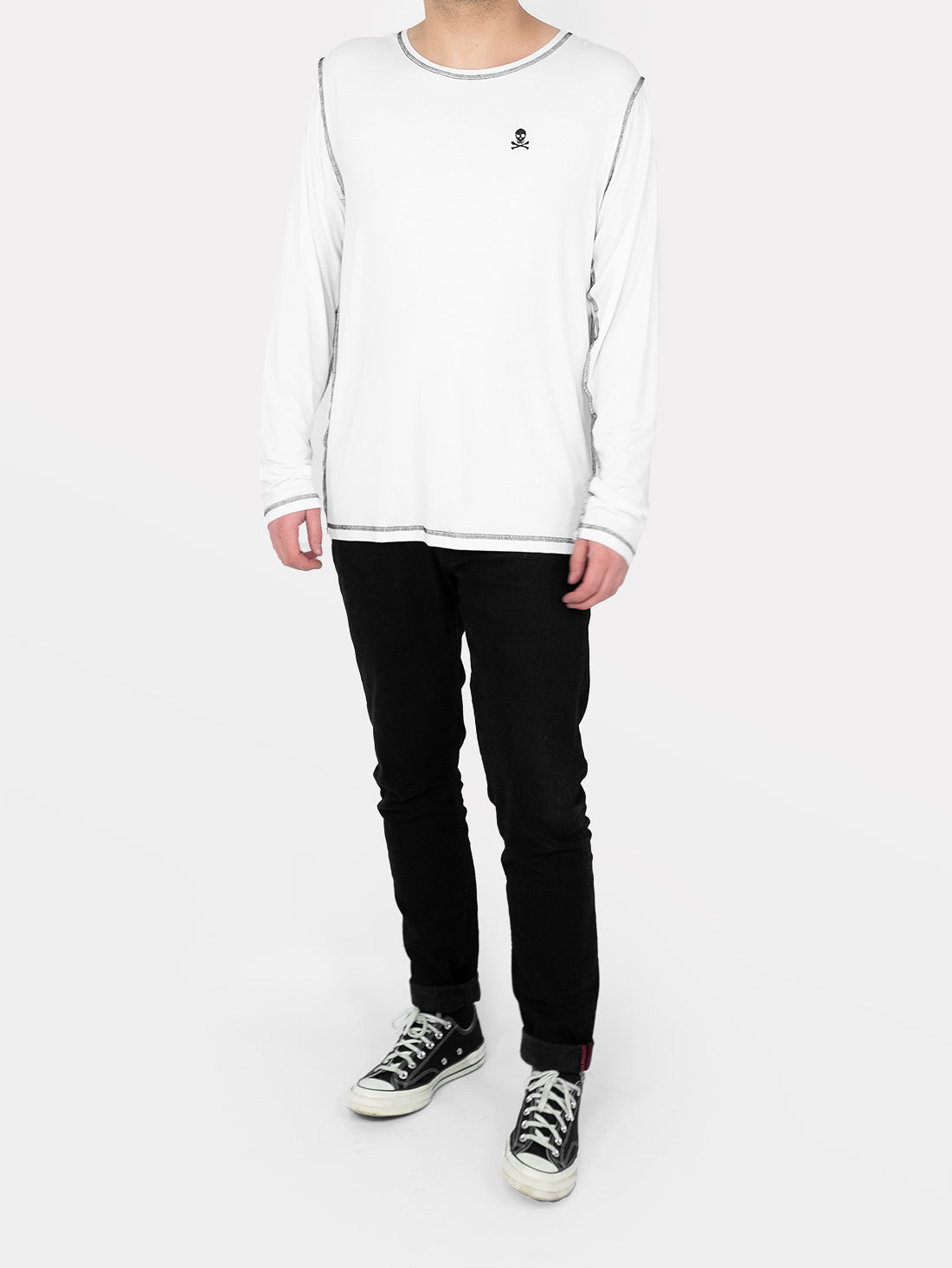 Skully Embroidery Longsleeve White