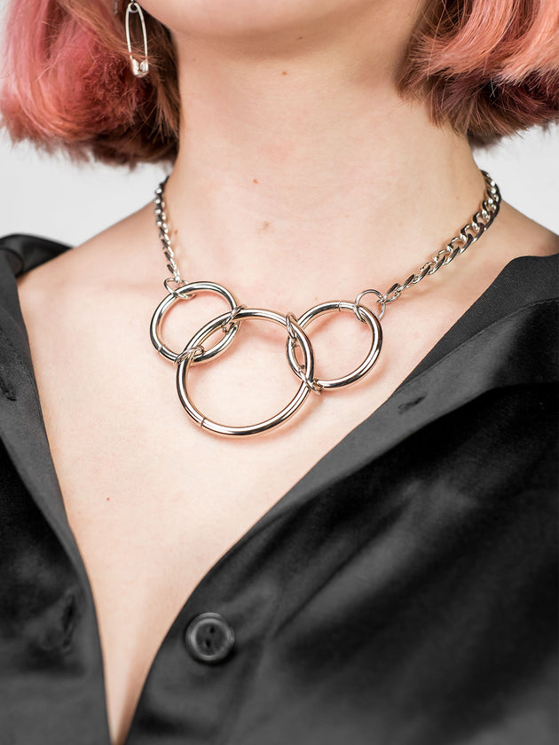 Choker z trzema ringami Overkill