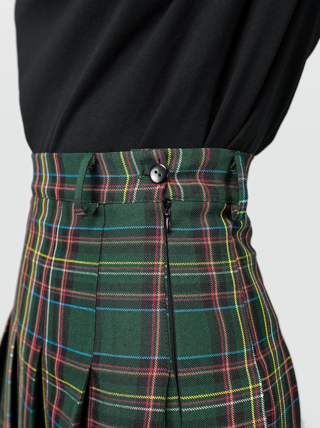 TALL Tennis skirt w zieloną kratę ze szlufkami
