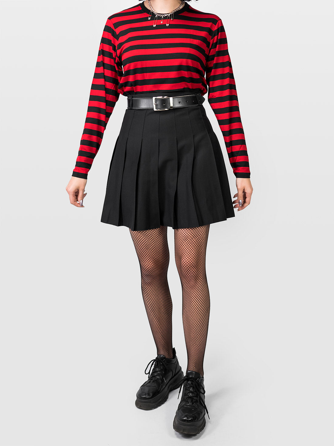 TALL Czarna tennis skirt ze szlufkami