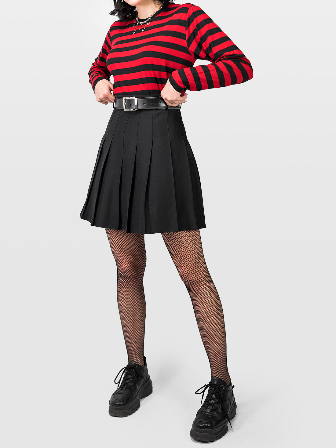 TALL Czarna tennis skirt ze szlufkami