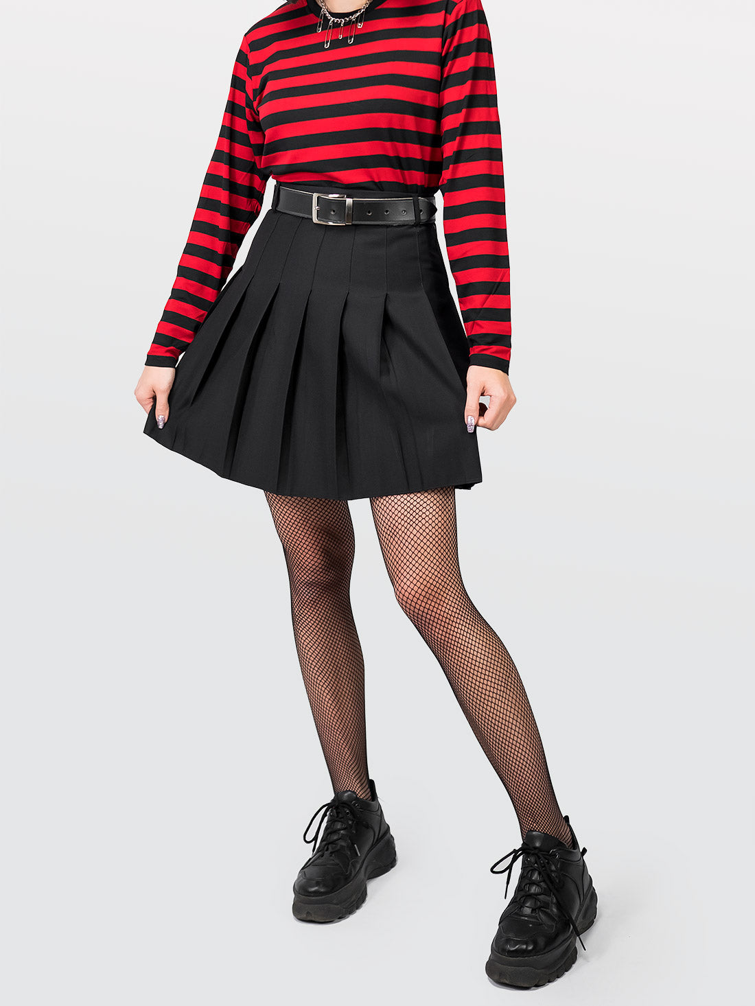 TALL Czarna tennis skirt ze szlufkami