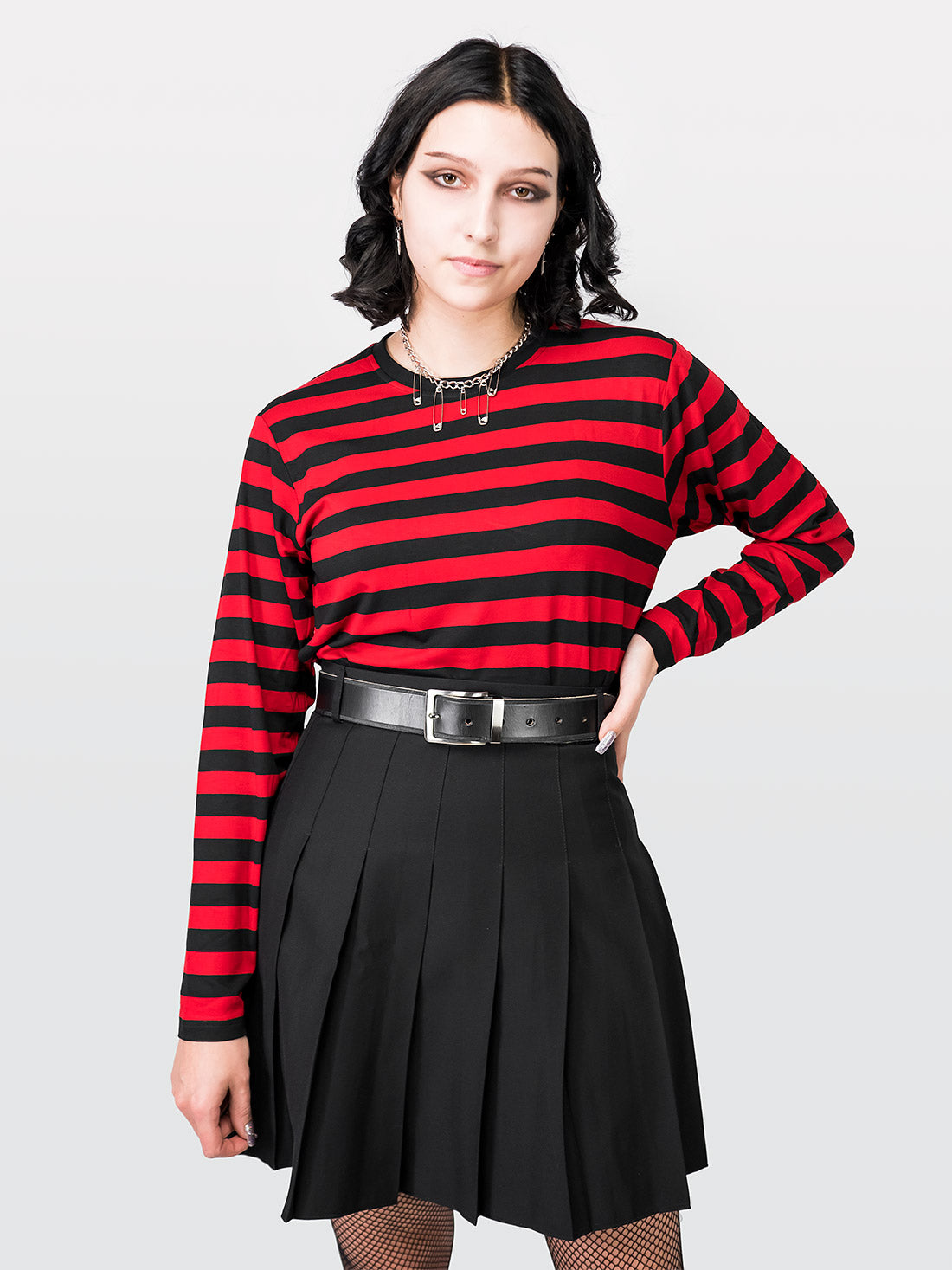 TALL Czarna tennis skirt ze szlufkami