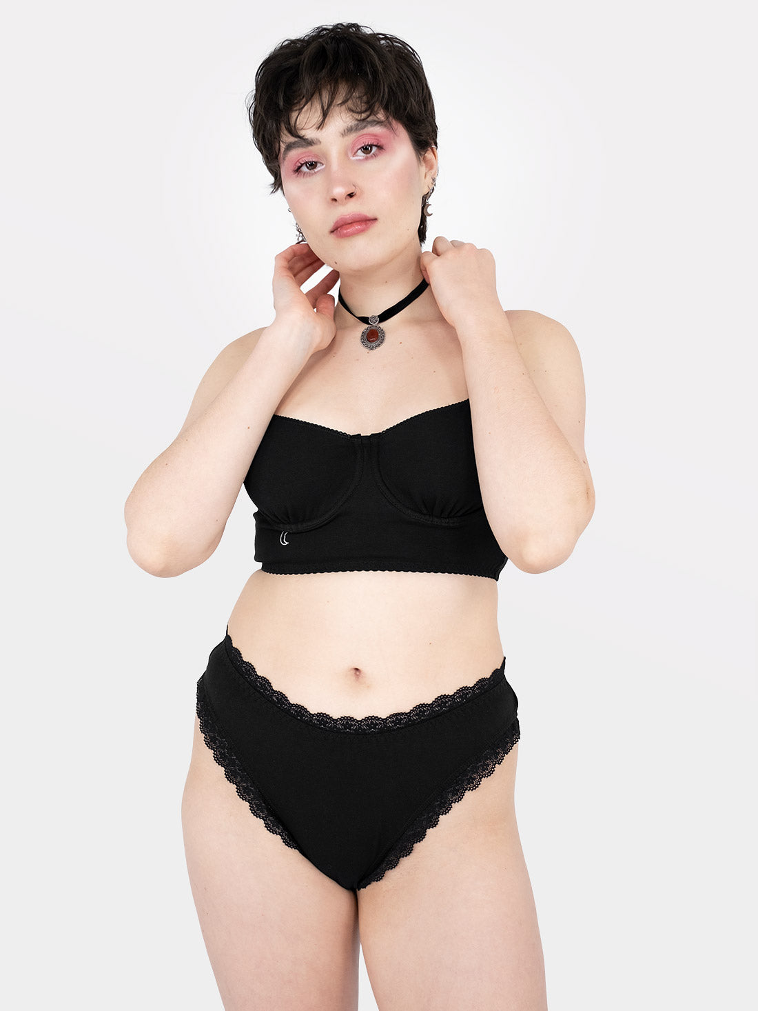 Figi z koronką z bawełny organicznej Charm