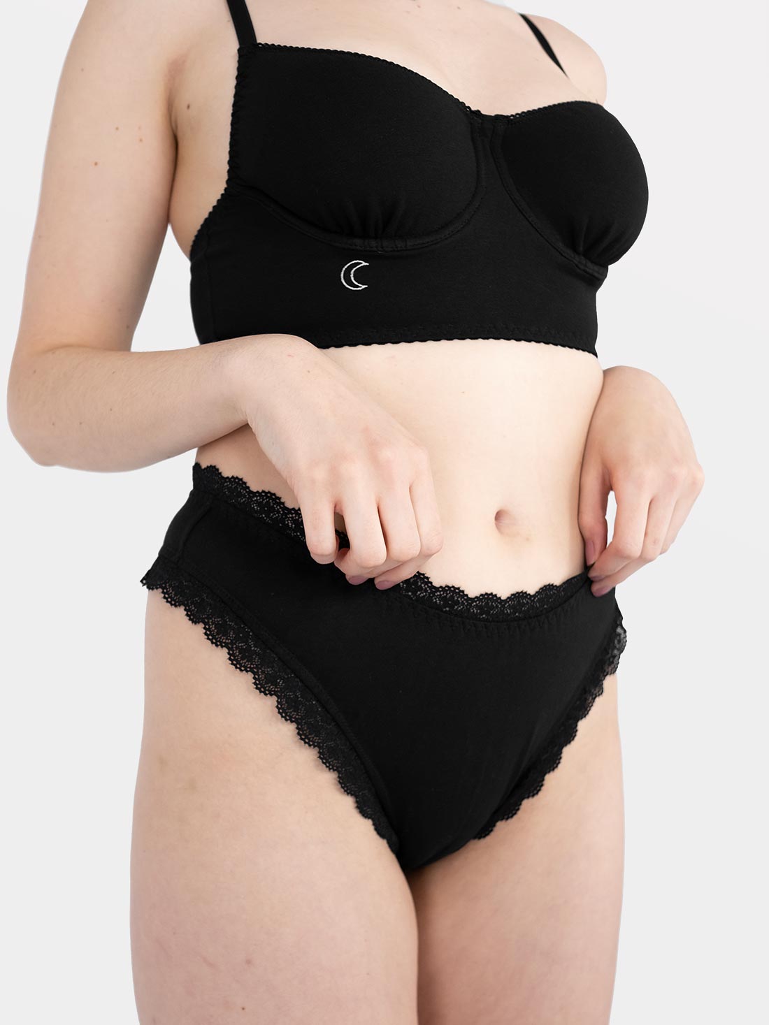 Figi z koronką z bawełny organicznej Charm