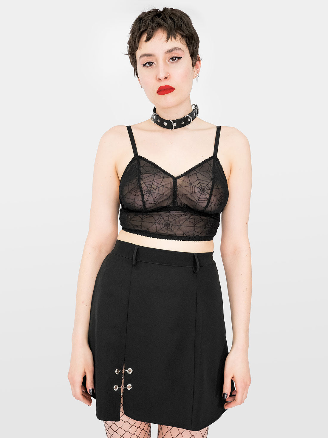 Bralet z tiulu w pajęczynę Salem