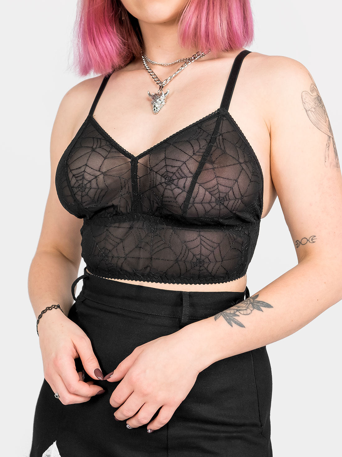 Bralet z tiulu w pajęczynę Salem