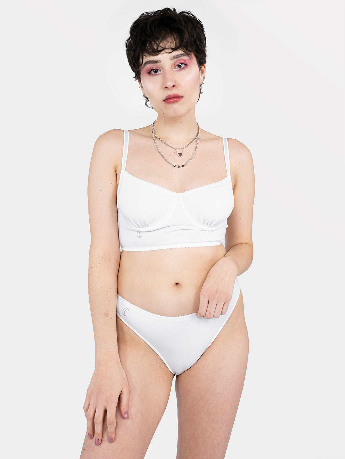 Biustonosz z fiszbinami Selene biały