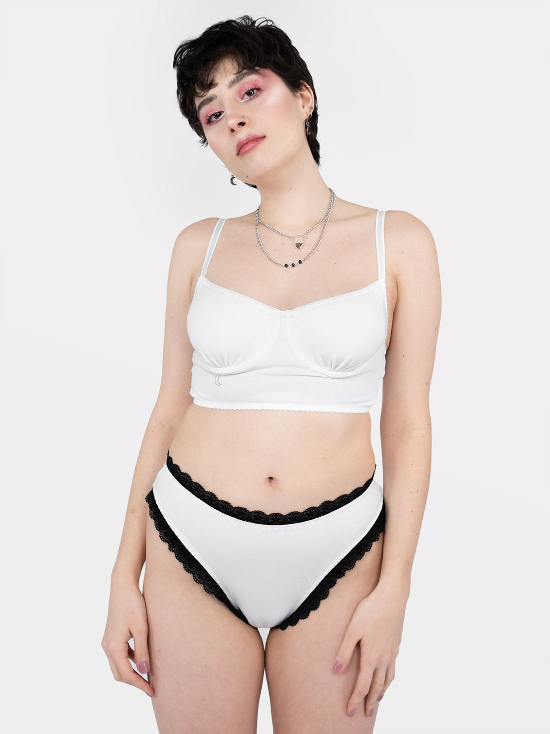 Figi z bawełny organicznej Charm białe