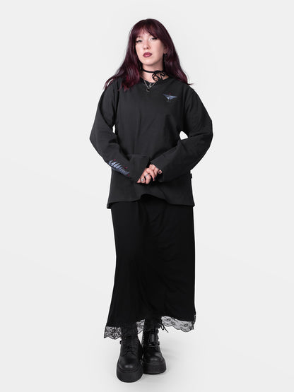 Longsleeve z haftami Flora