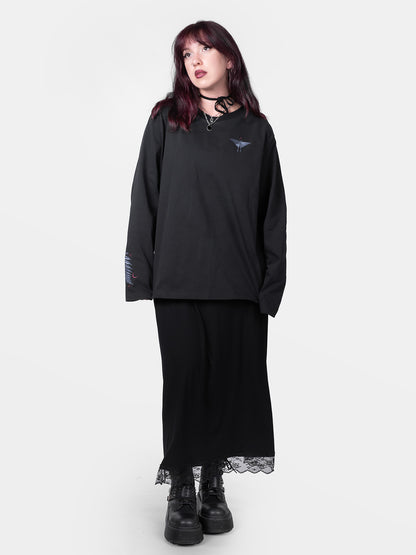 Longsleeve z haftami Flora