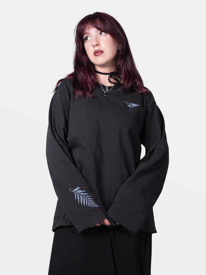 Longsleeve z haftami Flora