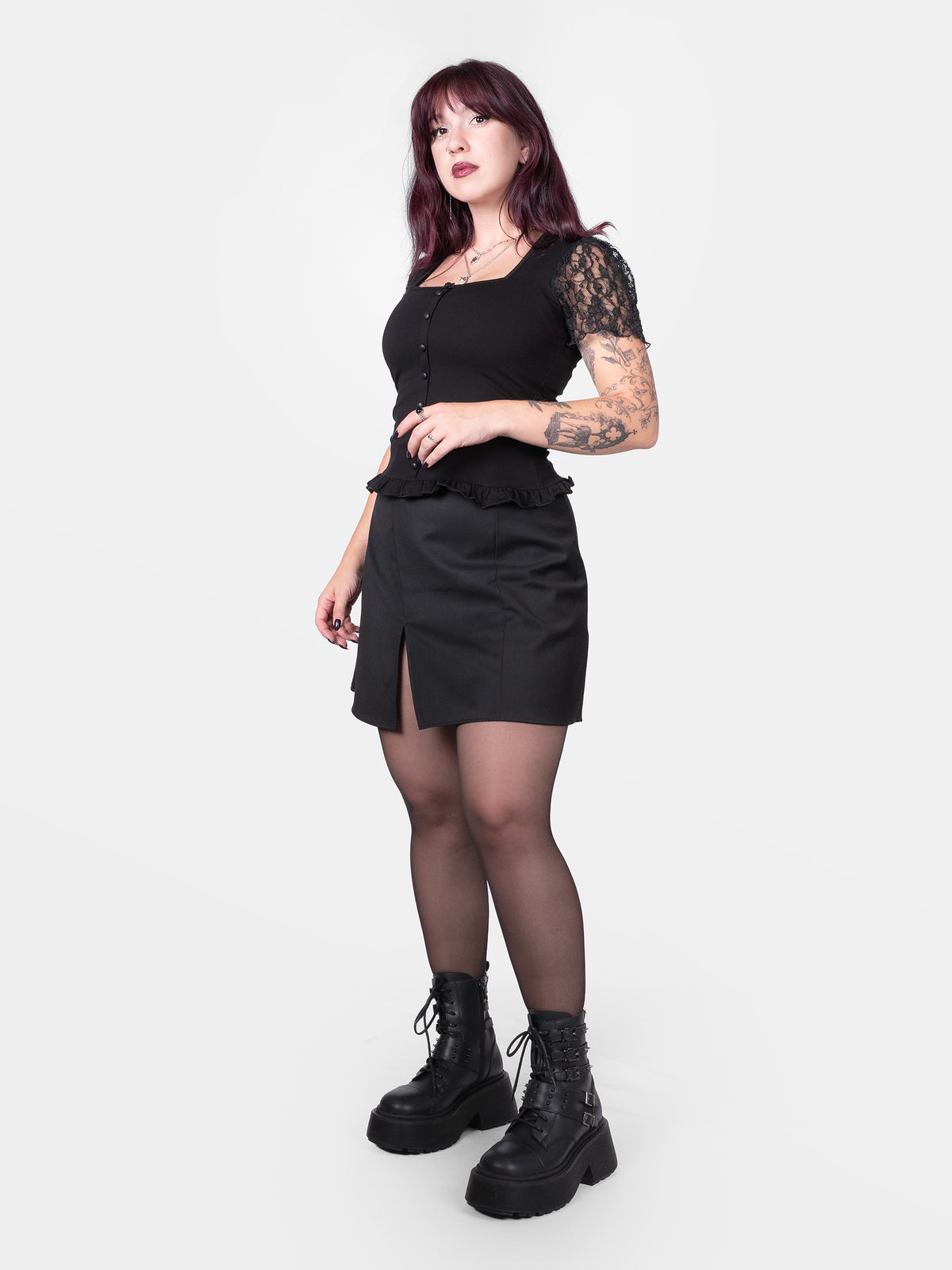 Coven Mini Slit Skirt